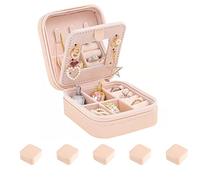 YUEKOPOU Scatola organizer con specchio | Portagioie da viaggio compatto con specchio, mantiene in ordine anelli, orecchini, collane