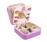 YUEKOPOU Scatola organizer con specchio | Portagioie da viaggio compatto con specchio, mantiene in ordine anelli, orecchini, collane