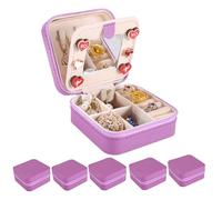 YUEKOPOU Scatola organizer con specchio | Portagioie da viaggio compatto con specchio, mantiene in ordine anelli, orecchini, collane