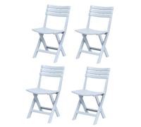 YUEKOPOU Sedie da pranzo 4 Pack White Plastic Garden Chairs Indoor and Outdoor Portable Folding Dining Chairs(White,4-pack)