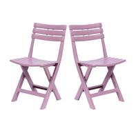 YUEKOPOU Sedie da pranzo 4 Pack White Plastic Garden Chairs Indoor and Outdoor Portable Folding Dining Chairs(Pink,2-pack)