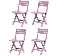 YUEKOPOU Sedie da pranzo 4 Pack White Plastic Garden Chairs Indoor and Outdoor Portable Folding Dining Chairs(Pink,4-pack)