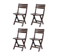 YUEKOPOU Sedie da pranzo 4 Pack White Plastic Garden Chairs Indoor and Outdoor Portable Folding Dining Chairs(Brown,4-pack)