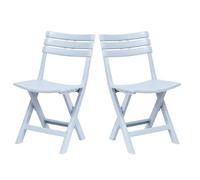 YUEKOPOU Sedie da pranzo 4 Pack White Plastic Garden Chairs Indoor and Outdoor Portable Folding Dining Chairs(White,2-pack)