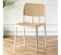 YUEKOPOU Sedie da pranzo Mid Century Retro Rattan Stackable Chairs for Kitchen & Dining Room(A)