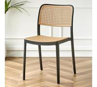 YUEKOPOU Sedie da pranzo Mid Century Retro Rattan Stackable Chairs for Kitchen & Dining Room(B)