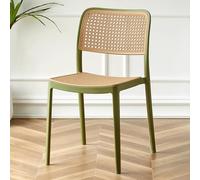 YUEKOPOU Sedie da pranzo Mid Century Retro Rattan Stackable Chairs for Kitchen & Dining Room(D)