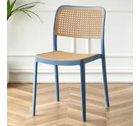 YUEKOPOU Sedie da pranzo Mid Century Retro Rattan Stackable Chairs for Kitchen & Dining Room(E)