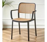 YUEKOPOU Sedie da pranzo Mid Century Retro Rattan Stackable Chairs for Kitchen & Dining Room(G)