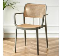 YUEKOPOU Sedie da pranzo Mid Century Retro Rattan Stackable Chairs for Kitchen & Dining Room(H)