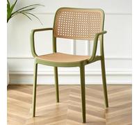 YUEKOPOU Sedie da pranzo Mid Century Retro Rattan Stackable Chairs for Kitchen & Dining Room(I)