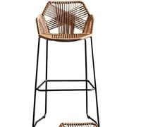 YUEKOPOU Sedie da pranzo Rattan Wicker High Bar Chair Set with Metal Base for Kitchen Pub Café Counter Set of 2 65cm Seat Height(6pcs,Heigh 65cm)