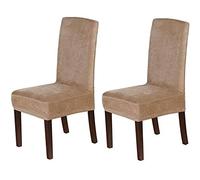 YUEKOPOU Sedie da pranzo Set of 2 Velvet Dining Chair Covers - Stretchable, Soft Washable Chair Slipcovers for Dining Room Protection
