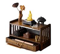 YUEKOPOU Sedile di Buddha rialzato, tavolo per l'offerta di Small Altar Table for Spiritual Use - Elevated Buddha Seat Offering Incense Table Home Decor and Meditation(42cm)