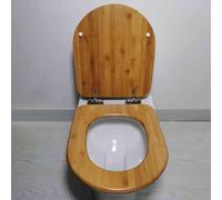 YUEKOPOU Sedile per WC, Sedile per WC a Chiusura rallentat Bamboo Soft Close Quick Release Toilet Seat 12-18 cm Hole Distance Multiple Sizes(Bamboo - U Type,44 * 36 cm)