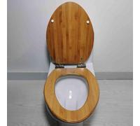 YUEKOPOU Sedile per WC, Sedile per WC a Chiusura rallentat Bamboo Soft Close Quick Release Toilet Seat 12-18 cm Hole Distance Multiple Sizes(Bamboo - V Type,44 * 36 cm)