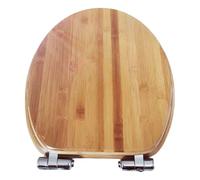 YUEKOPOU Sedile per WC, Sedile per WC a Chiusura rallentat Bamboo Soft Close Quick Release Toilet Seat 12-18 cm Hole Distance Multiple Sizes(Bamboo - O Type,43 * 36 cm)