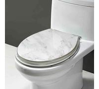YUEKOPOU Sedile per WC, Sedile per WC a Chiusura rallentat Resin Soft Close Toilet Seat with Bottom Lock for Half Enclosed Toilet 42x36cm Multicolor(Style-1)