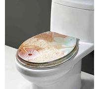 YUEKOPOU Sedile per WC, Sedile per WC a Chiusura rallentat Resin Soft Close Toilet Seat with Bottom Lock for Half Enclosed Toilet 42x36cm Multicolor(Style-3)