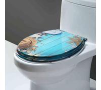 YUEKOPOU Sedile per WC, Sedile per WC a Chiusura rallentat Resin Soft Close Toilet Seat with Bottom Lock for Half Enclosed Toilet 42x36cm Multicolor(Style-5)
