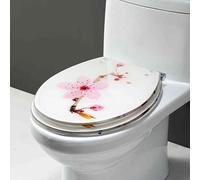 YUEKOPOU Sedile per WC, Sedile per WC a Chiusura rallentat Resin Soft Close Toilet Seat with Bottom Lock for Half Enclosed Toilet 42x36cm Multicolor(Style-4)