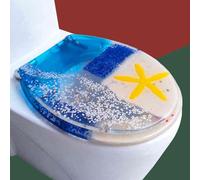 YUEKOPOU Sedile per WC, Sedile per WC a Chiusura rallentat Resin Toilet Seat Slow Close Quick Release Multicolor 32-38x40-47cm(C Style)