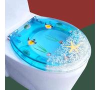 YUEKOPOU Sedile per WC, Sedile per WC a Chiusura rallentat Resin Toilet Seat Slow Close Quick Release Multicolor 32-38x40-47cm(J Style)