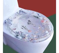 YUEKOPOU Sedile per WC, Sedile per WC a Chiusura rallentat Resin Toilet Seat Slow Close Quick Release Multicolor 32-38x40-47cm(M Style)