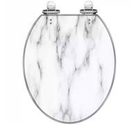 YUEKOPOU Sedile per WC, Sedile per WC a Chiusura rallentat Resin Toilet Seat Soft Close Quick Release for U V O Type Toilets 43x36 cm Multicolor(Style-4)