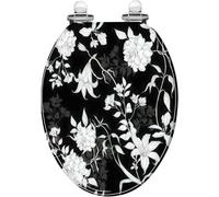 YUEKOPOU Sedile per WC, Sedile per WC a Chiusura rallentat Sedile WC in Resina con Chiusura Ammortizzata 43x36cm, Distanza tra i Fori 10-20cm for WC a Forma di UVO(Style-6)