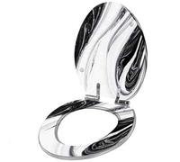 YUEKOPOU Sedile per WC, Sedile per WC a Chiusura rallentat Sedile WC in Resina con Chiusura Ammortizzata 43x36cm, Distanza tra i Fori 10-20cm for WC a Forma di UVO(Style-7)