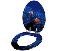 YUEKOPOU Sedile per WC, Sedile per WC a Chiusura rallentat Sedile WC in Resina con Chiusura Ammortizzata 43x36cm, Distanza tra i Fori 10-20cm for WC a Forma di UVO(Style-3)