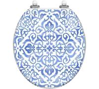 YUEKOPOU Sedile per WC, Sedile per WC a Chiusura rallentat Slow Close Quick Release Oval Toilet Seat 43x36 cm(Style-10)