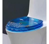 YUEKOPOU Sedile per WC, Sedile per WC a Chiusura rallentat Slow Close Resin Toilet Seat Multicolor 44x36.5cm(Style-4)