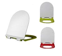 YUEKOPOU Sedile per WC, Sedile per WC a Chiusura rallentat Toilet Seat U-Shaped Cover Multicolor 40-48.5x36cm with Slow Closing Adjustable Hinges(Red)
