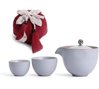 YUEKOPOU Servizio da tè Portatile, Servizio da tè da Viaggi Tea Set from China Ceramic Teapot And Cups for Travel Pack of 3