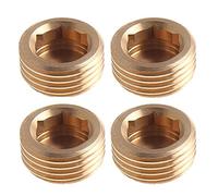 YUEKOPOU Tappo for tubo con presa a testa esagonale in ottone - Connettore filettato maschio da 4 pezzi for blocco motore e porte dell'acqua(3/4Inch)