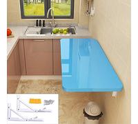 YUEKOPOU Tavola a ribalta montata a parete, scrivania galle Wall Mounted Folding Table Space-Saving Design, Small Spaces, Home Office, and More(Blue,80 * 40Cm/31.5 * 15.7In)