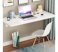 YUEKOPOU Tavola a ribalta montata a parete, scrivania galle White Wooden Folding Wall Mounted Table Desk(90 * 40Cm/35Inch*16Inch)