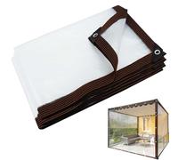 YUEKOPOU Teloni Trasparenti Copertura Esterna Impermeabile con Occhielli Telo in Vinile Trasparente Resistente for Serra Padiglione Mobili da Giardino da Campeggio e Protezione dalla Pioggia(2 * 4m)