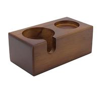 YUEKOPOU Wooden Coffee Portafilter Stand & Tamper Holder - Espresso Accessories Organizer Box,(Brown)