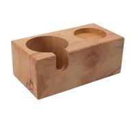 YUEKOPOU Wooden Coffee Portafilter Stand & Tamper Holder - Espresso Accessories Organizer Box,(Burlywood)