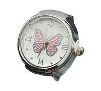 YUELER Vintage Punk Finger Watch Cinturino Elastico Lega Orologi Coppia Anelli Gioielli Orologio Retrò Romano Orologio Anelli Donne Uomini, rosa, As Pictures Show