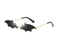 YUELUQU Fuoco Fiamma Occhiali da sole per le Donne Rimless Party Carino Del ballo di fine anno Occhiali di Halloween Moda Onda Rimless Occhiali Per Le Donne, Bat Schwarz1, m