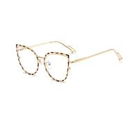 YUELUQU Occhiali da donna con filtro luce blu Elvis, montatura in metallo, senza forza, occhiali finti, montatura per occhiali, bloccano la luce blu di PC, TV e cellulare, leopardo, M