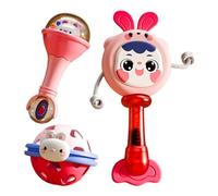 Yuemeuy Baby Hand Rattle, tamburo per il pisolino a mano | Baby Cartoon Musical Drum - Attività di sviluppo della prima infanzia educativa, attività di apprendimento in età prescolare per ragazzi e