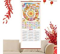 Yuemeuy Calendario cinese 2025, Calendario murale cinese 2025 | colorato con di animali | Decorazioni tradizionali di Capodanno, attraente calendario lunare di 12 da parete per casa