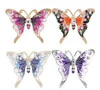 YUEMING 4 Pezzi Spilla a Farfalla, Spilla da Donne Elegante, Spilla di Strass da Donna Vintage, Spille In Cristallo Accessori di Abbigliamento, Come Regalo per Ragazza Perfect Valentine Regalo