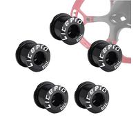 YUEMING 5 Pezzi Bulloni per Catena Singoli, 6,5 mm Bulloni Corona in Lega di Alluminio M8 Guarnitura Singoli Bulloni e Dadi MTB, Viti a Disco per Bici Mountain Bike, BMX