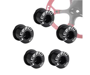 YUEMING 5 Pezzi Bulloni per Catena Singoli, 6,5 mm Bulloni Corona in Lega di Alluminio M8 Guarnitura Singoli Bulloni e Dadi MTB, Viti a Disco per Bici Mountain Bike, BMX